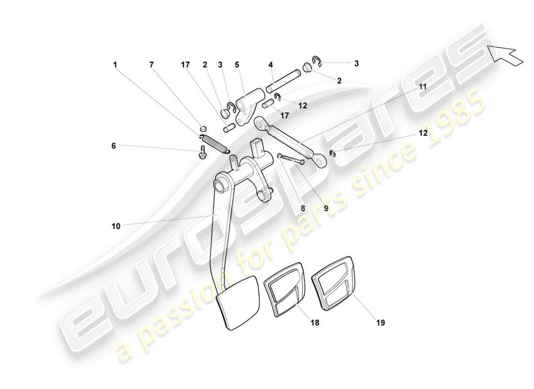 lamborghini lp560-2 coupe 50 (2014) bremspedal teilediagramm