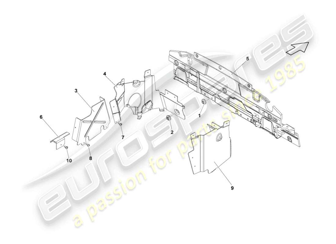 lamborghini lp560-4 coupe (2009) wärmeschild ersatzteildiagramm