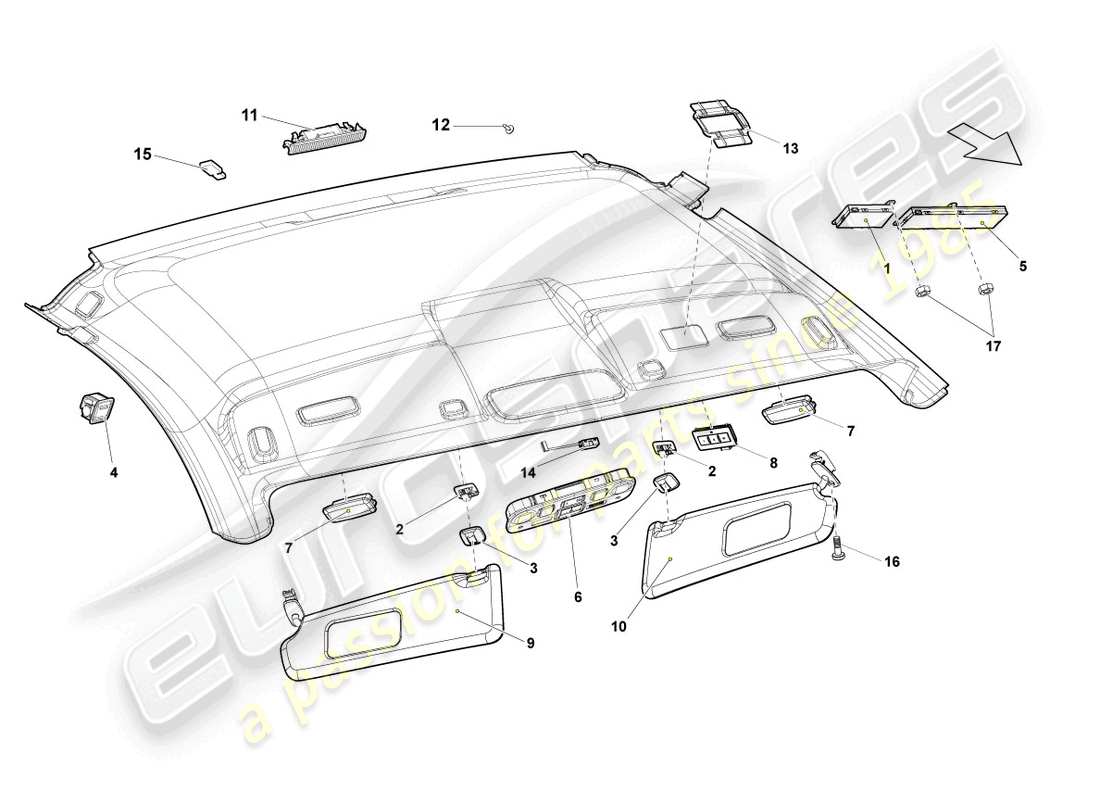 lamborghini lp560-4 coupe (2009) antennenverstärker - ersatzteildiagramm