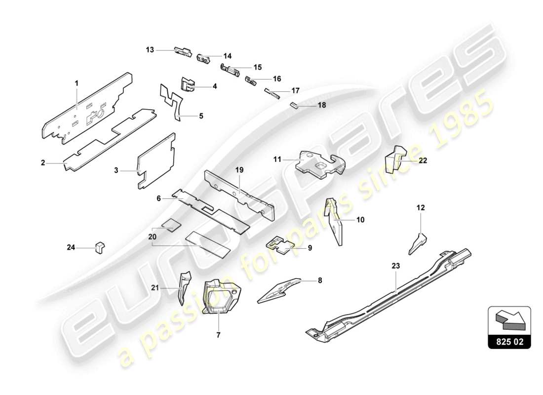 lamborghini evo coupe (2022) dämpfung ersatzteildiagramm