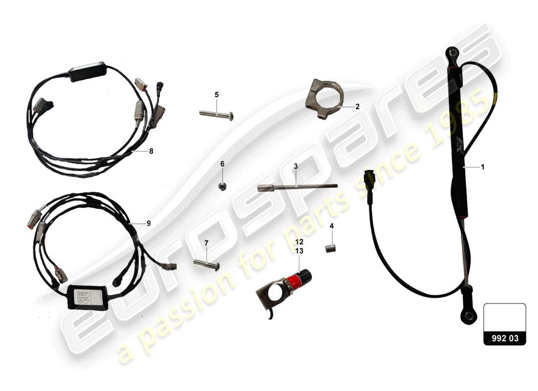 lamborghini super trofeo evo (2018) potentiometer-dämpfer-kit ersatzteildiagramm