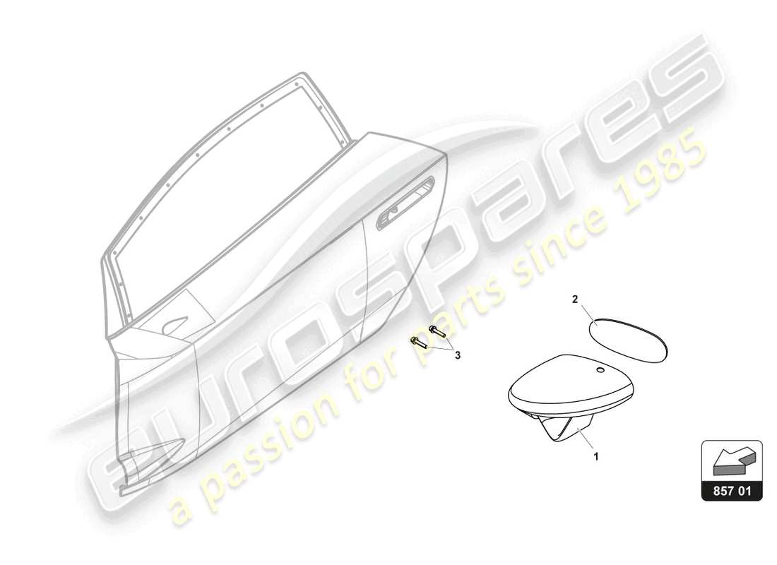 lamborghini gt3 (2017) aussenspiegel ersatzteildiagramm
