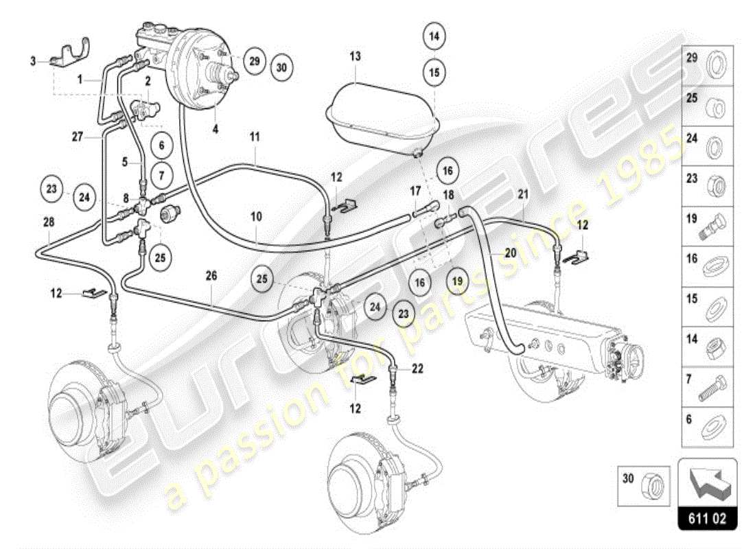 lamborghini diablo vt (1995) vakuumpumpe für bremsservo ersatzteildiagramm
