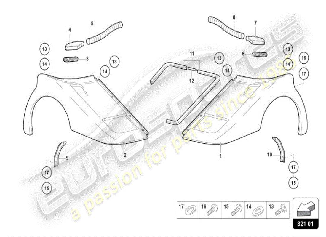 lamborghini diablo vt (1995) wing front teilediagramm