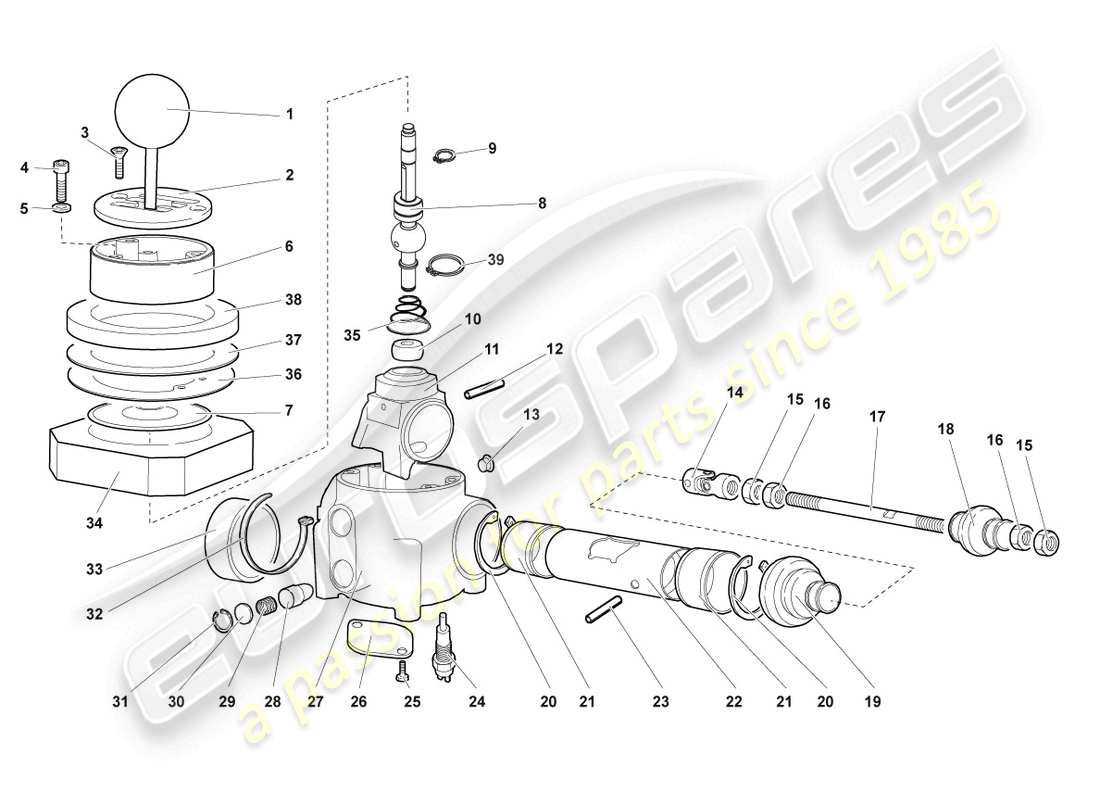 lamborghini lp670-4 sv (2010) halterung für schaltmechanismus ersatzteildiagramm