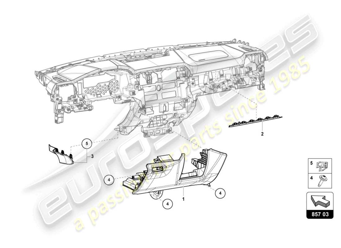 lamborghini urus (2019) instrumententafel teilediagramm