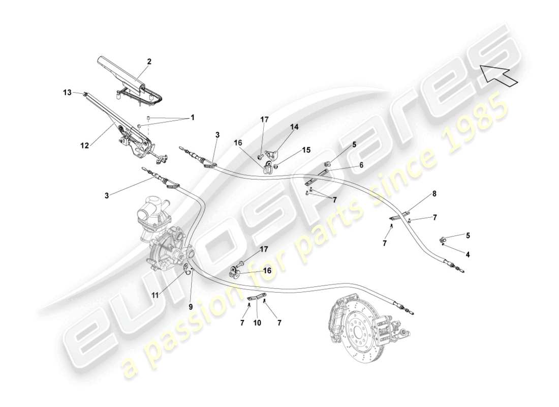lamborghini lp560-4 coupe fl ii (2013) bremshebel ersatzteildiagramm