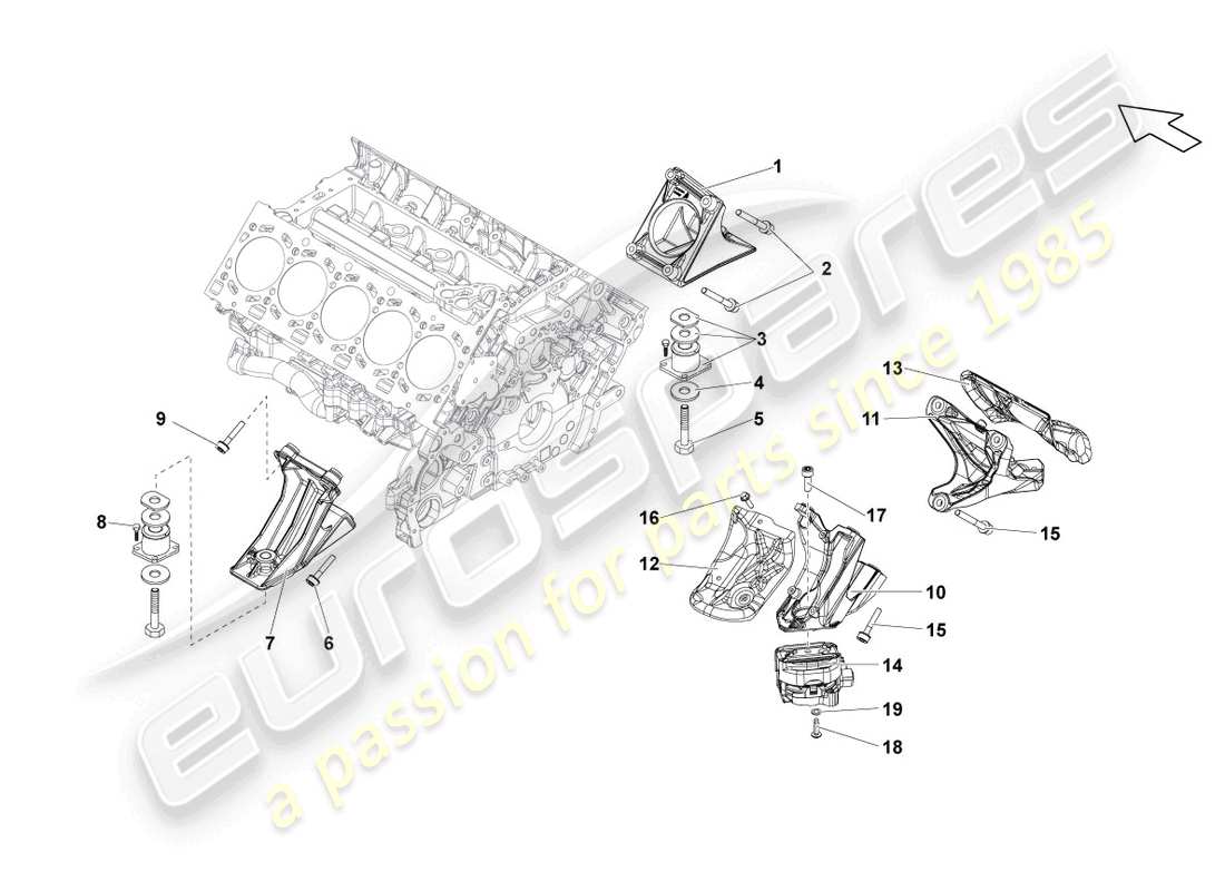lamborghini lp570-4 spyder performante (2014) befestigungsteile für motor teilediagramm