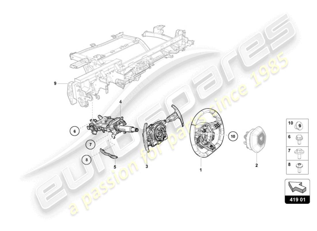 lamborghini 2024 (sterrato) lenksystem teilediagramm