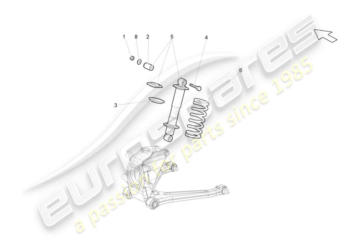 lamborghini lp570-4 sl (2011) stoßdämpfer hinten, ersatzteildiagramm