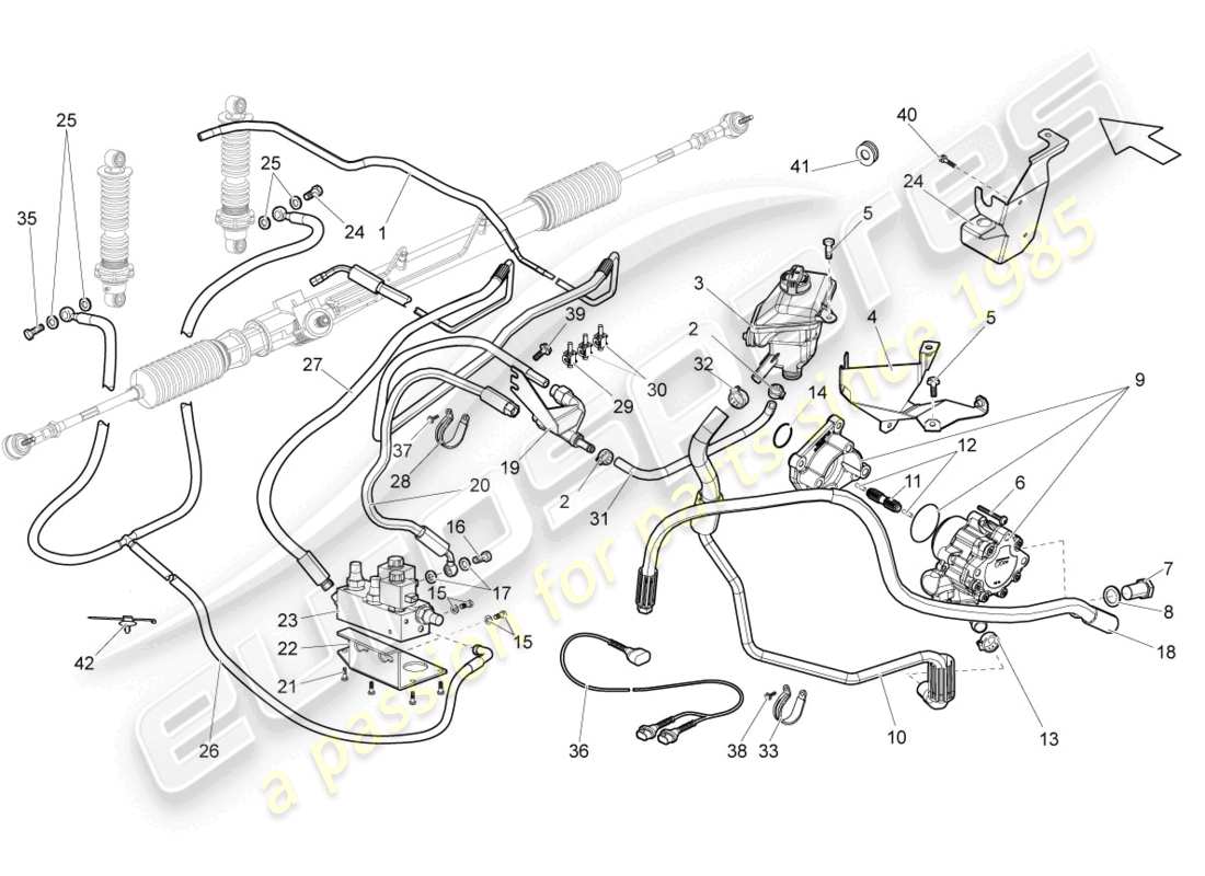 lamborghini gallardo spyder (2007) lenkgetriebe teilediagramm