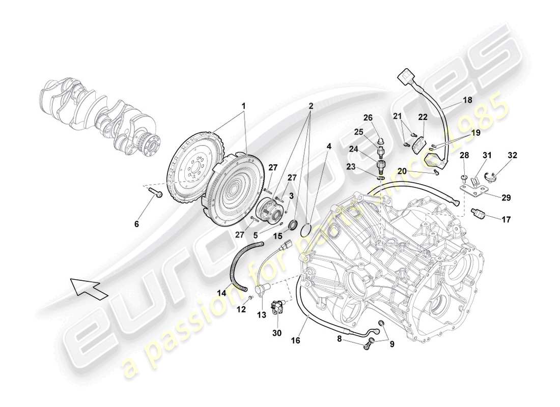 lamborghini lp560-4 spider (2012) kupplung ersatzteildiagramm
