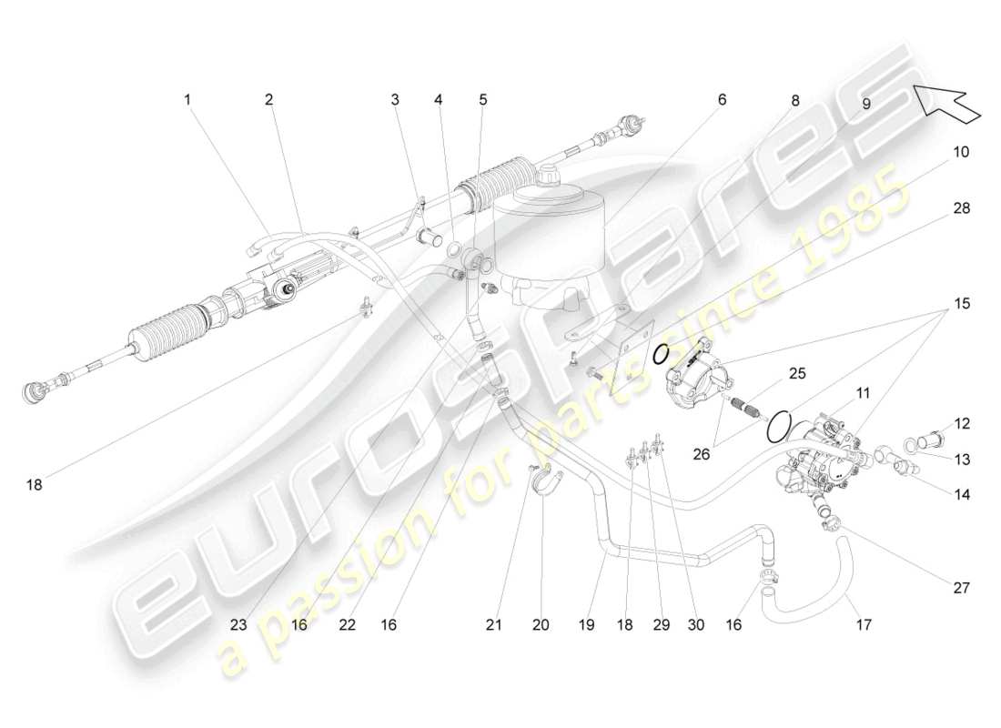 lamborghini gallardo coupe (2004) lenkgetriebe teilediagramm