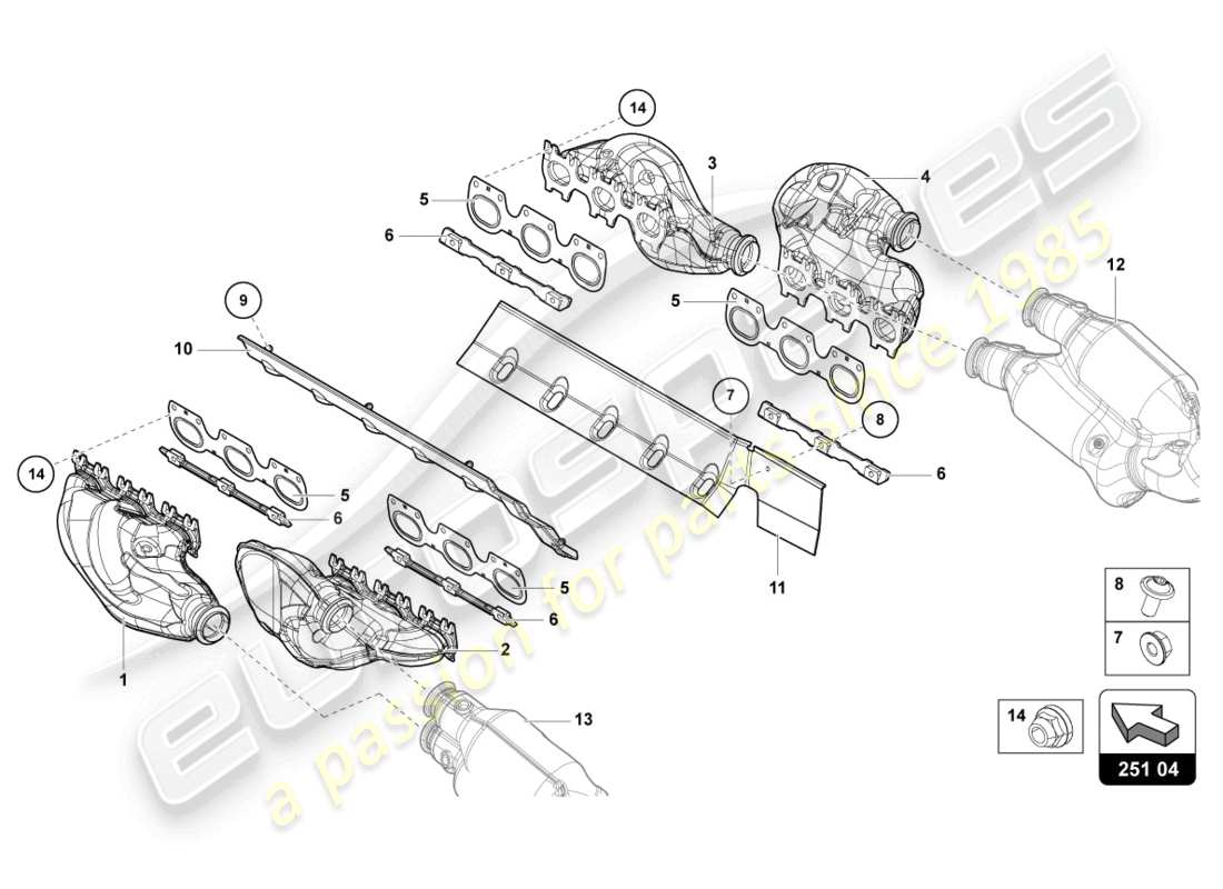 lamborghini sian roadster (2021) auspuffanlage teilediagramm