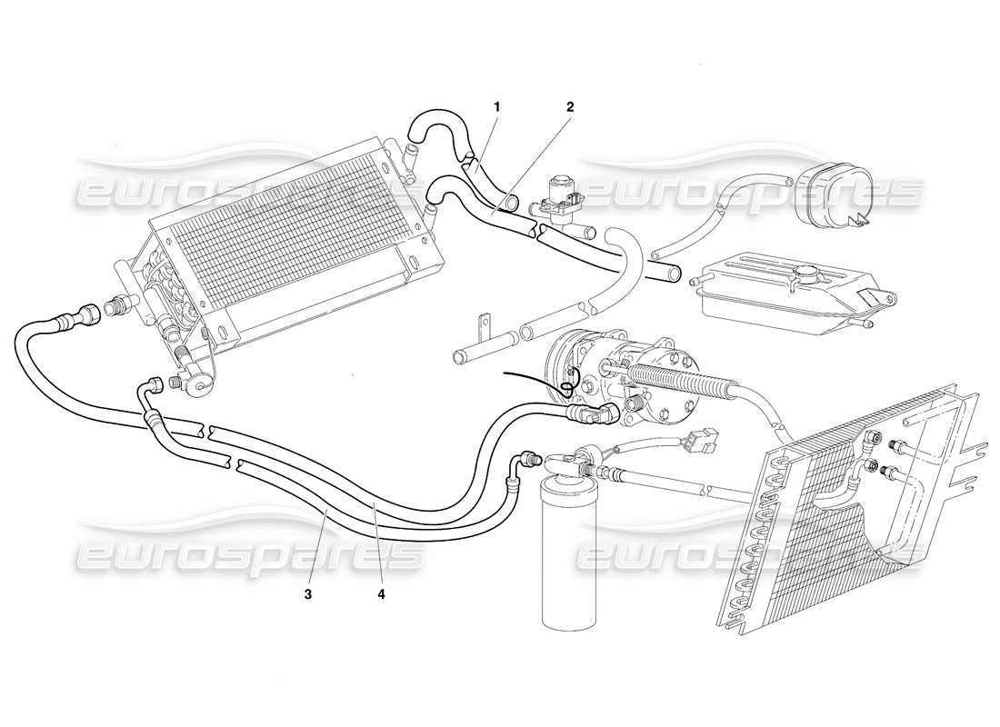 lamborghini diablo se30 (1995) klimatisierung (gültig für rh d. version - januar 1995) teilediagramm