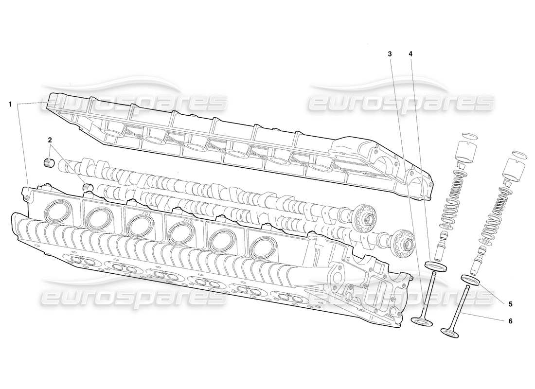 lamborghini diablo se30 (1995) linker zylinderkopf (gültig für usa - januar 1995) teilediagramm