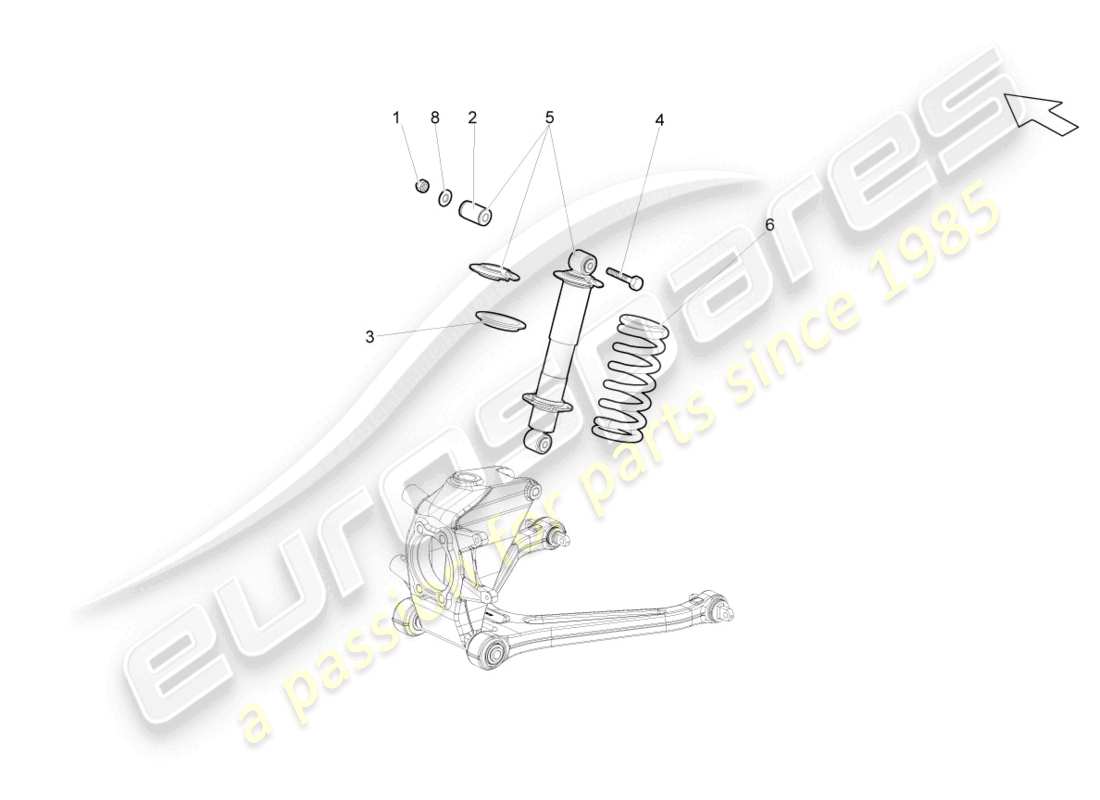 lamborghini lp560-4 coupe (2013) stossdämpfer hinten teilediagramm