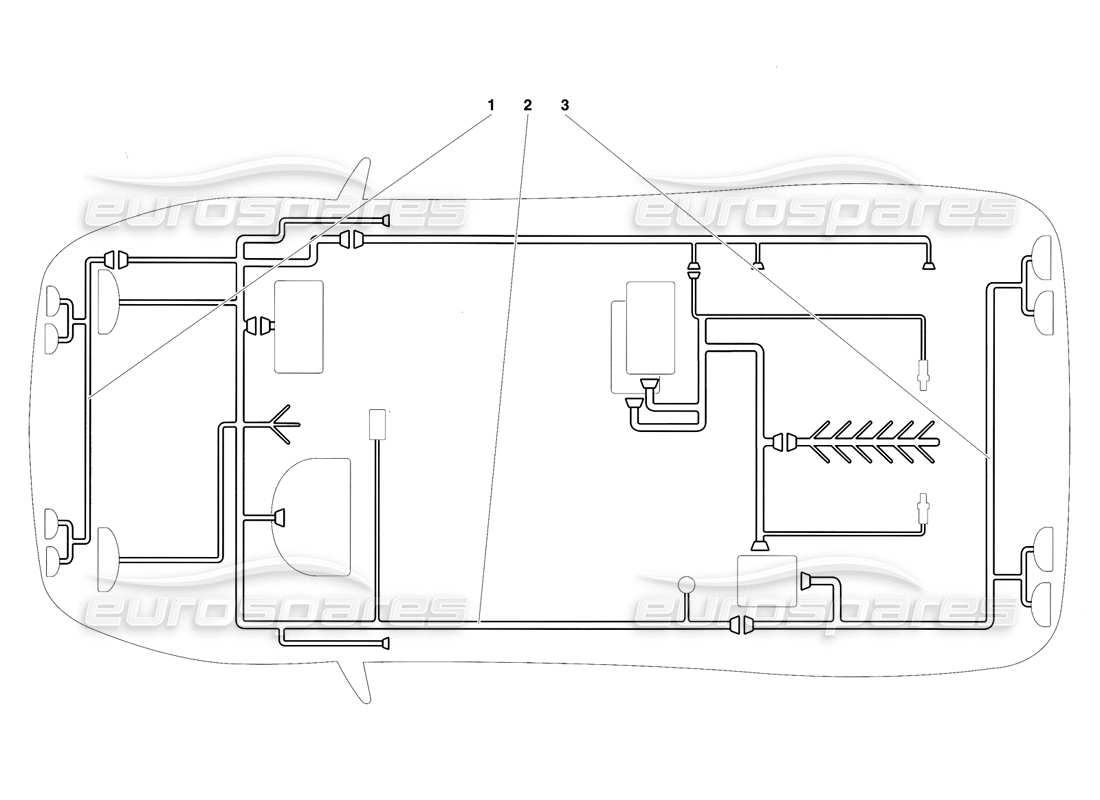lamborghini diablo se30 (1995) elektrisches system (gültig für usa - januar 1995) teilediagramm