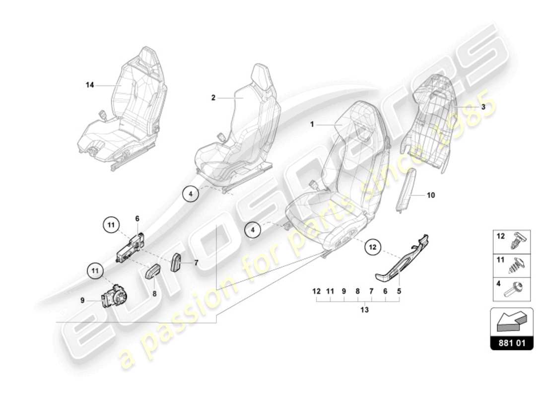 lamborghini 2024 (evo spyder) seat-ersatzteildiagramm