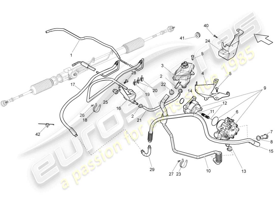 lamborghini gallardo spyder (2008) lenkgetriebe teilediagramm