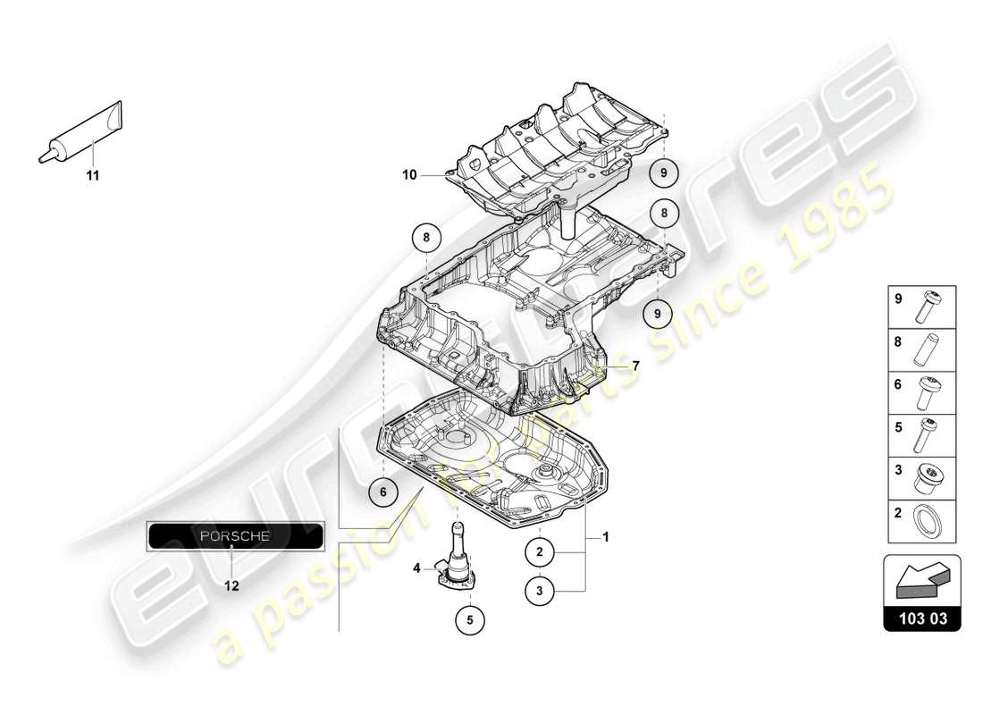 lamborghini urus (2022) motorölwanne - ersatzteildiagramm