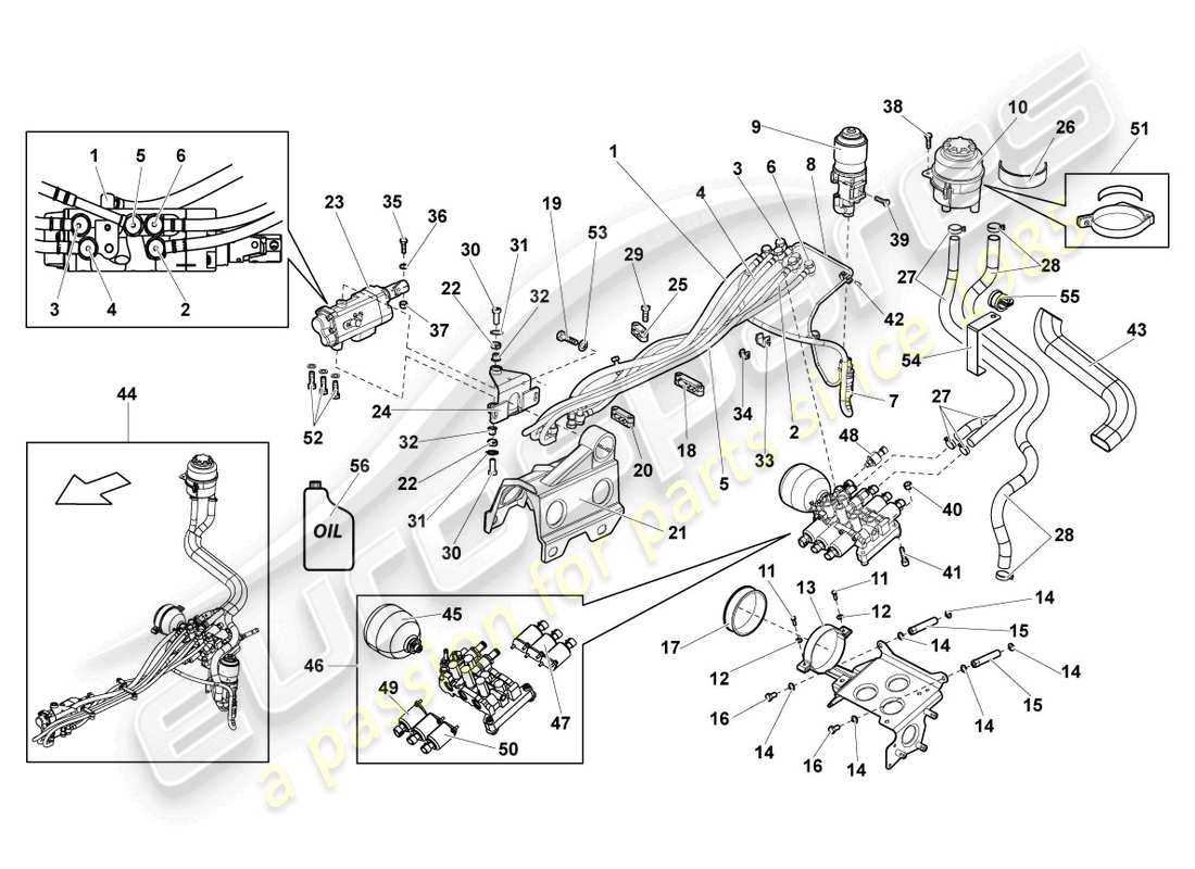 eine teilezeichnung aus dem lamborghini lp640 roadster (2009) teilekatalog
