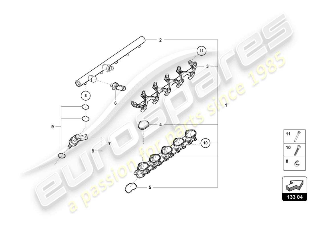 lamborghini tecnica (2024) einspritzventil teilediagramm