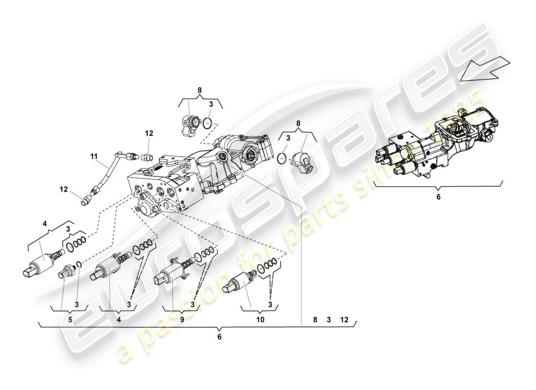 eine teilezeichnung aus dem lamborghini blancpain sts (2012) teilekatalog