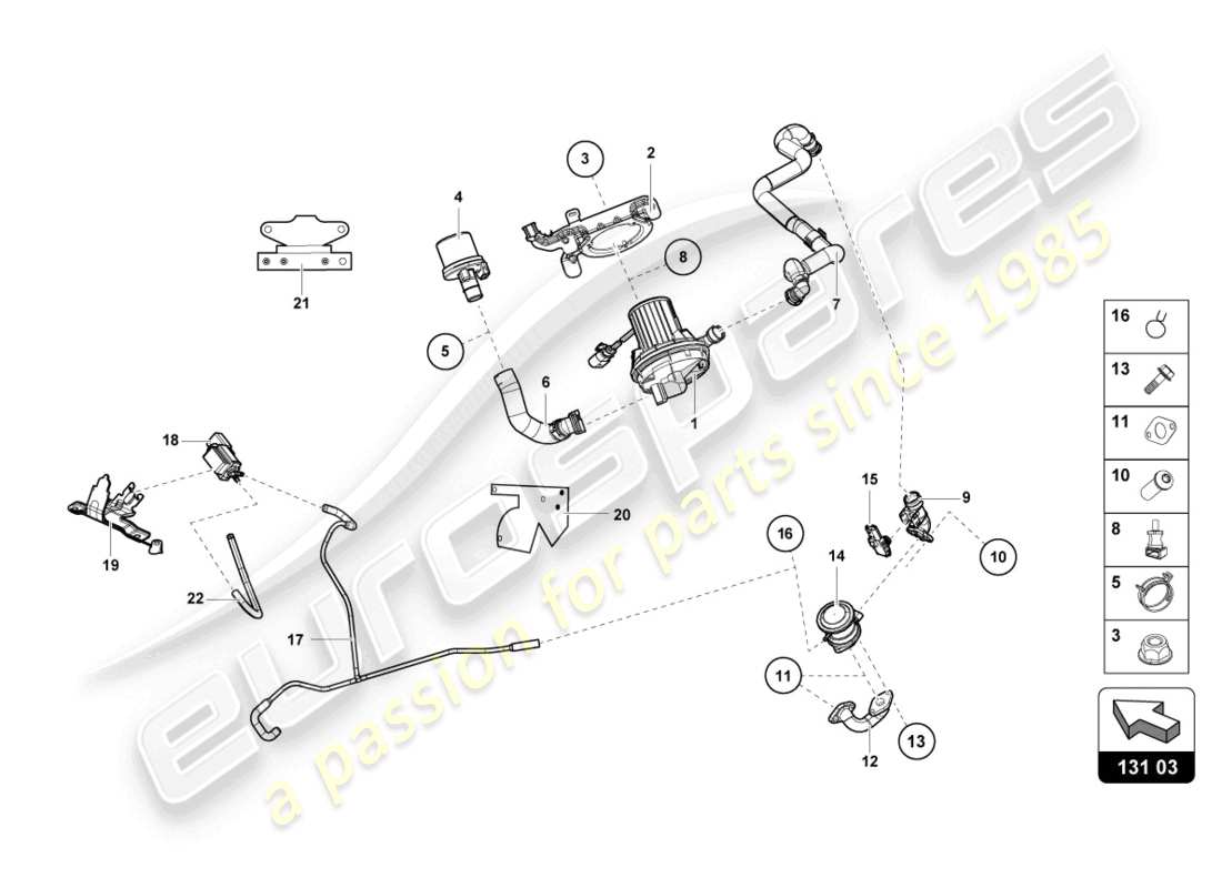lamborghini tecnica (2024) sekundärluftpumpe teilediagramm