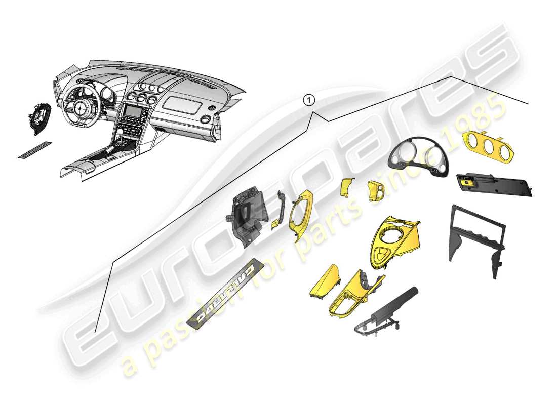 eine teilezeichnung aus dem lamborghini lp550-2 spyder (accessories) teilekatalog