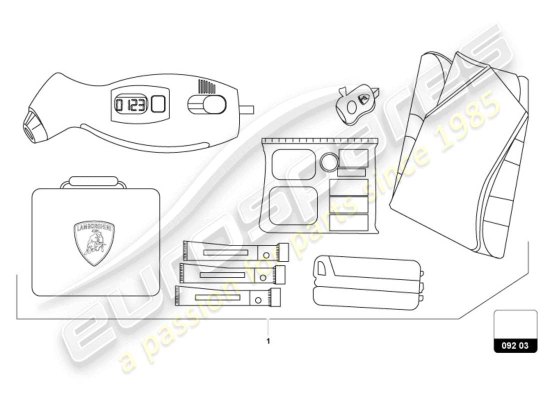 lamborghini revuelto coupe (accessories) sicherheitsausrüstung teilediagramm