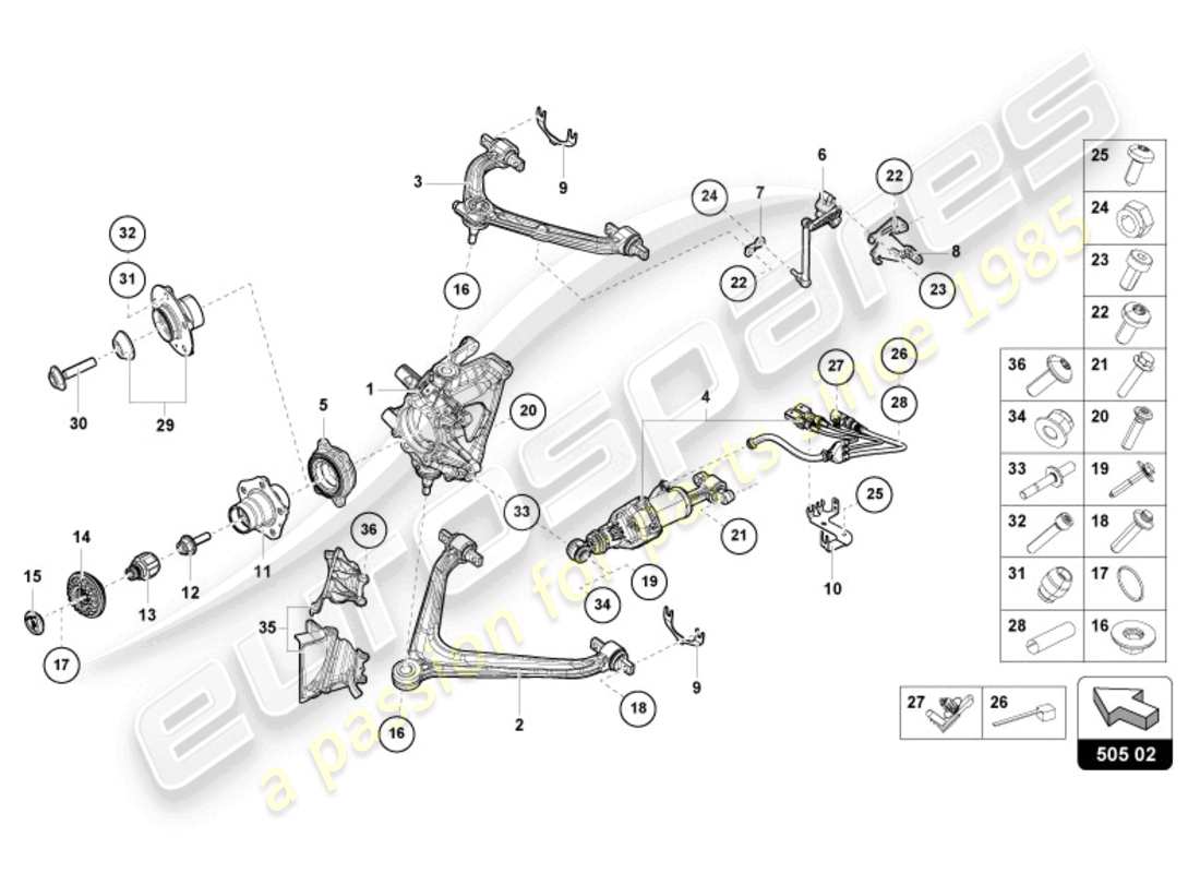 lamborghini evo spyder (2024) guide rear ersatzteildiagramm