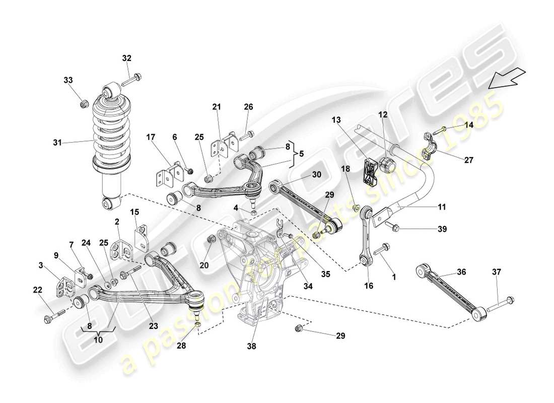 lamborghini lp560-4 coupe (2013) wishbone hinten teilediagramm