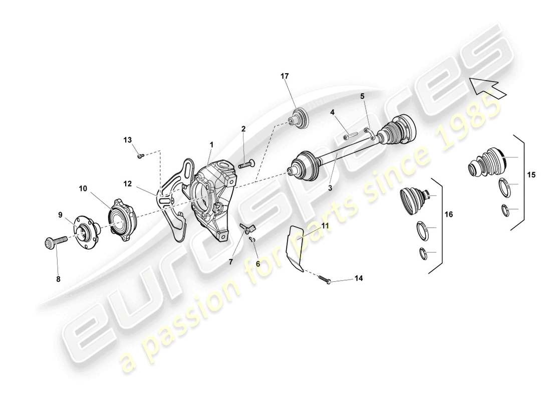 lamborghini blancpain sts (2013) antriebswelle vorne ersatzteildiagramm