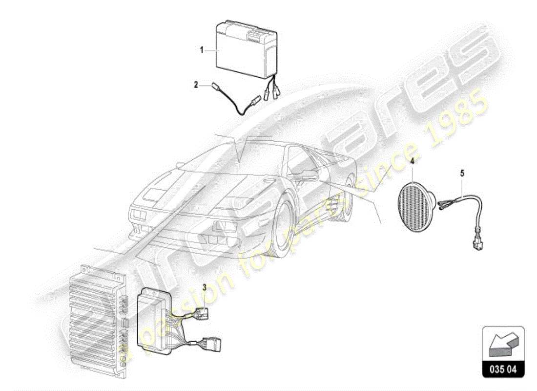 lamborghini diablo vt (1995) radioeinheit ersatzteildiagramm