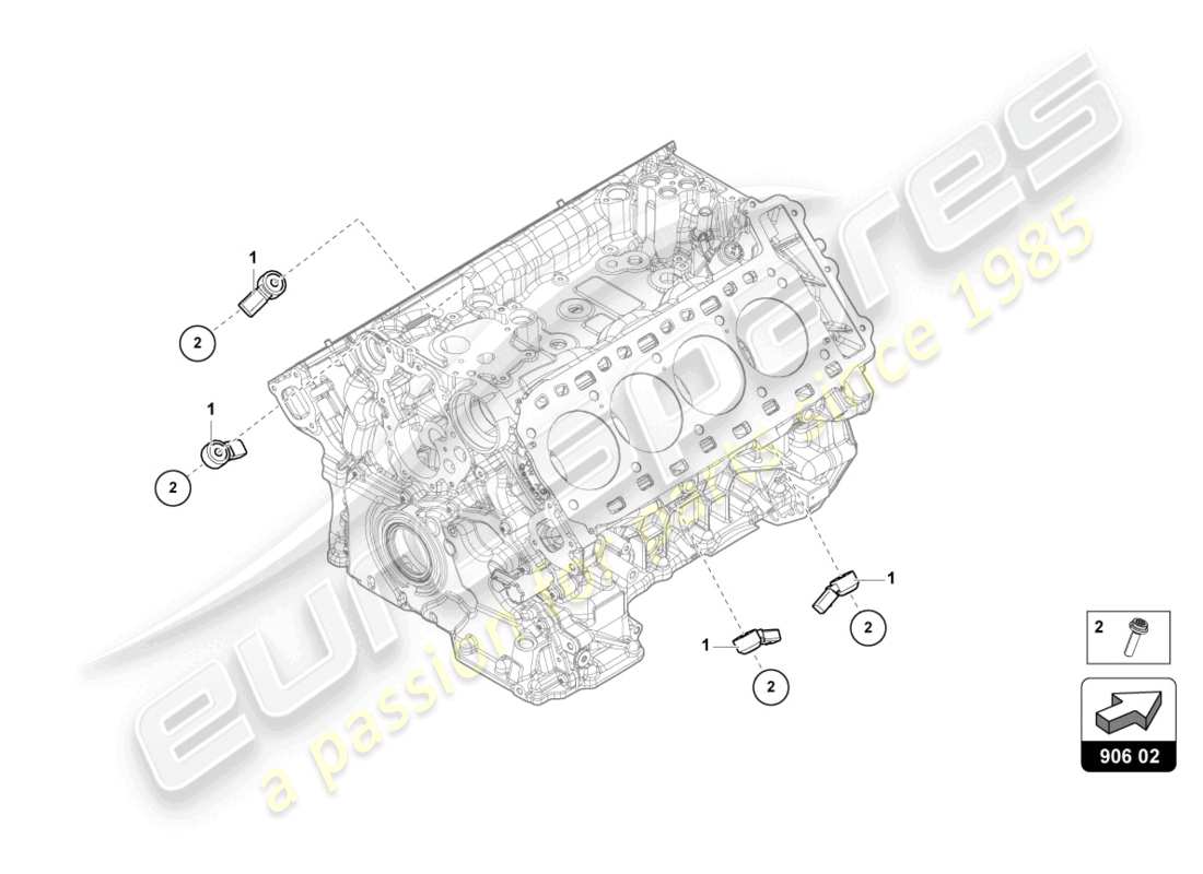 lamborghini urus performante (2024) klopfsensor - ersatzteildiagramm