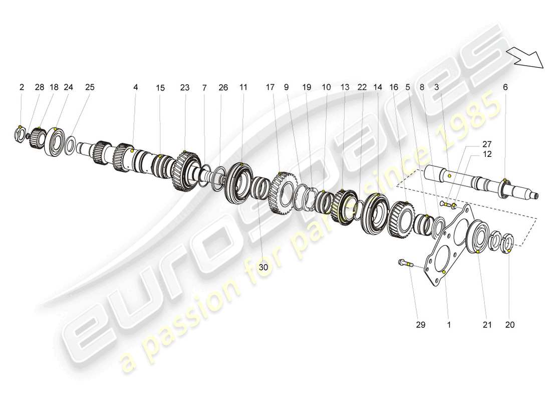 lamborghini gallardo coupe (2008) eingangswellen-ersatzteildiagramm