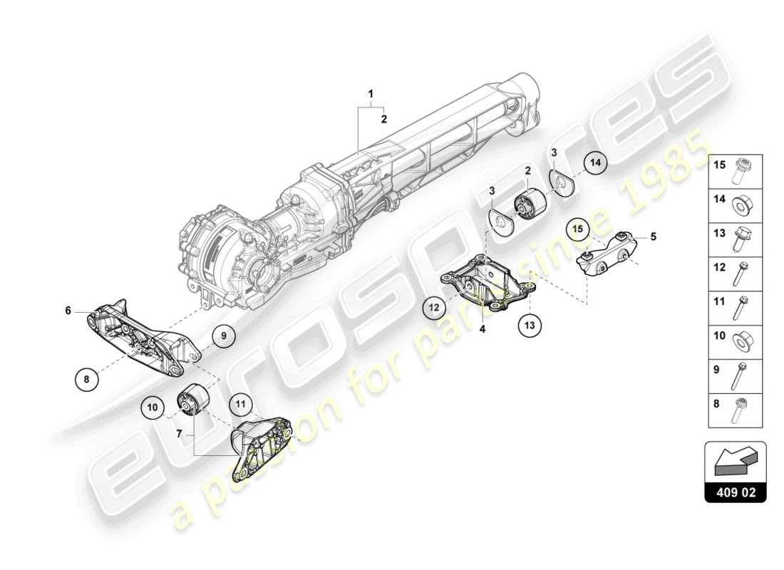 lamborghini sterrato (2024) unterstützung für vorderachse ersatzteildiagramm