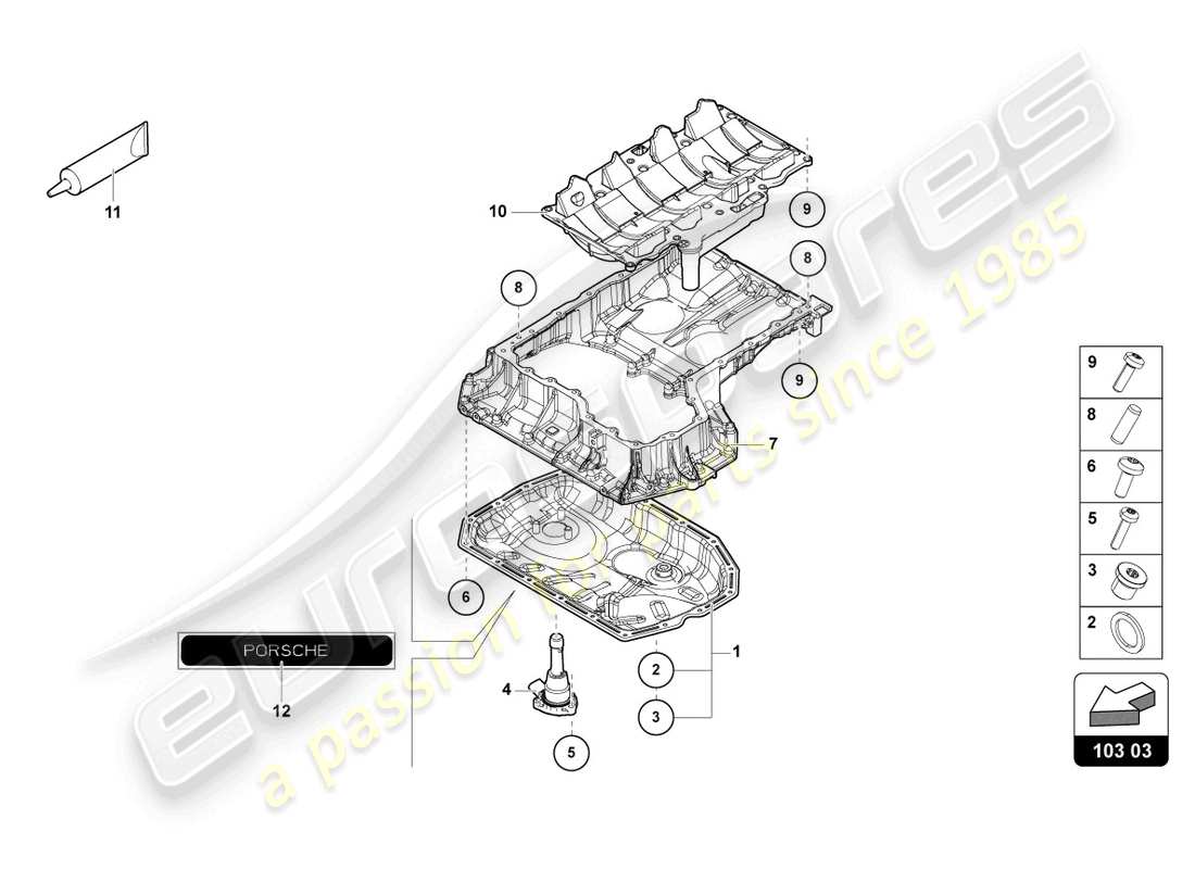 lamborghini urus (2019) motorölwanne - ersatzteildiagramm