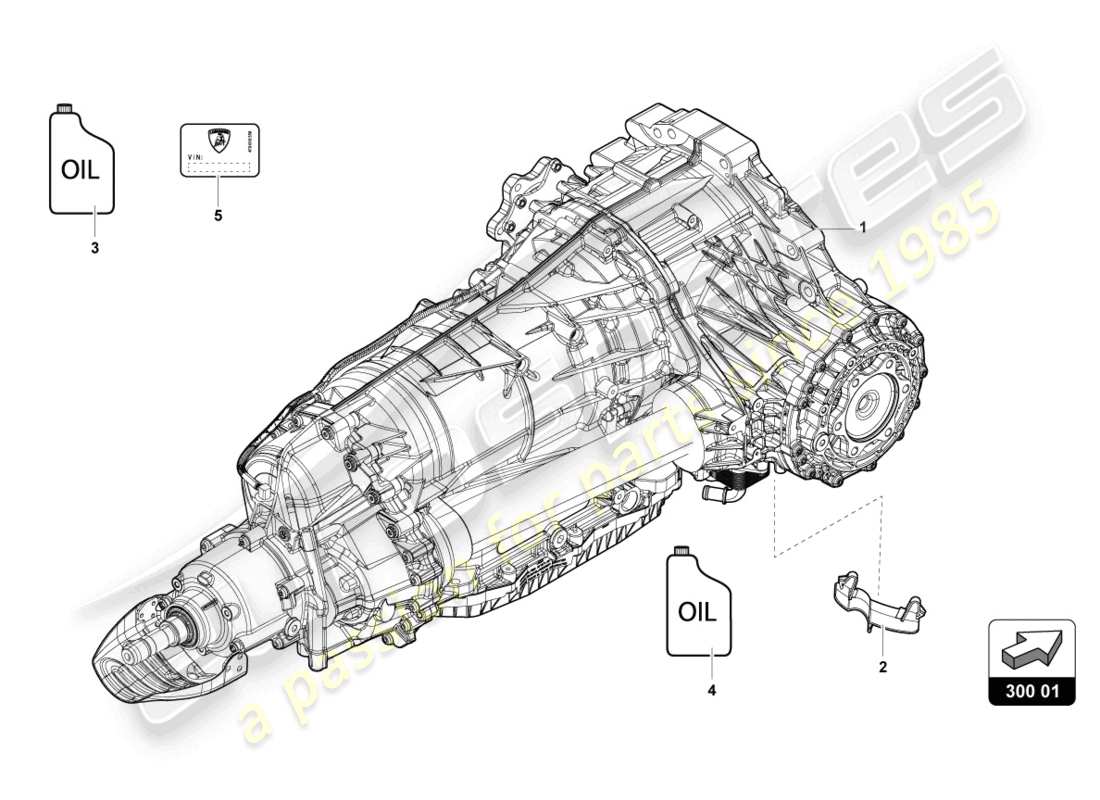 lamborghini urus (2019) getriebe, komplett teilediagramm