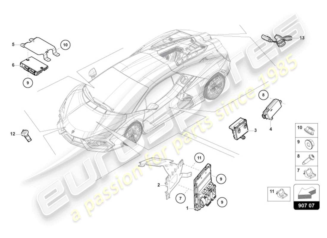 lamborghini revuelto coupe (2024) bordnetzsteuergerät teilediagramm