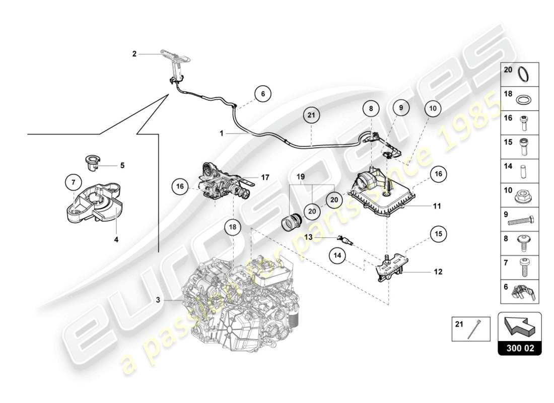 lamborghini tecnica (2023) entriegelungshebel - ersatzteildiagramm