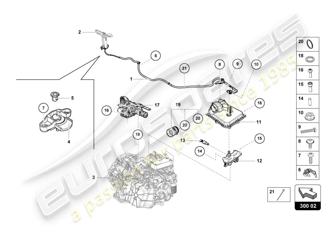lamborghini evo spyder (2021) entriegelungshebel - ersatzteildiagramm
