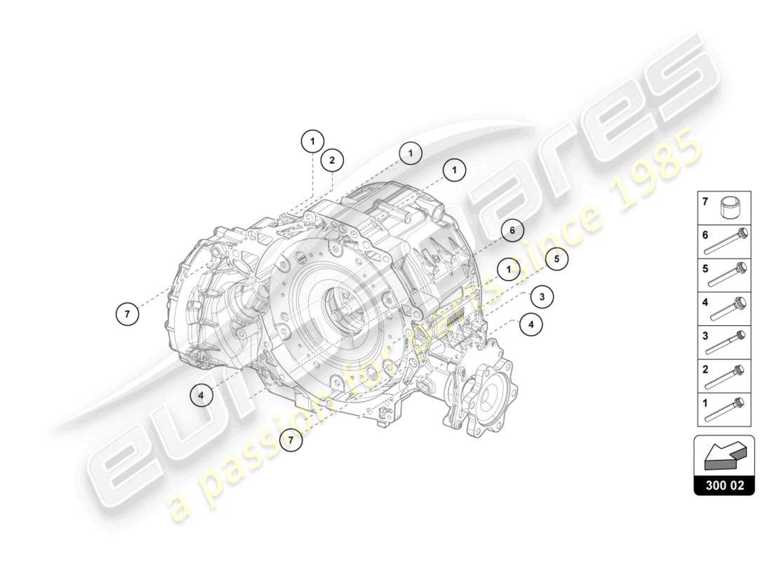 lamborghini urus s (2024) montageteile für motor und getriebe 4.0 ltr. teilediagramm