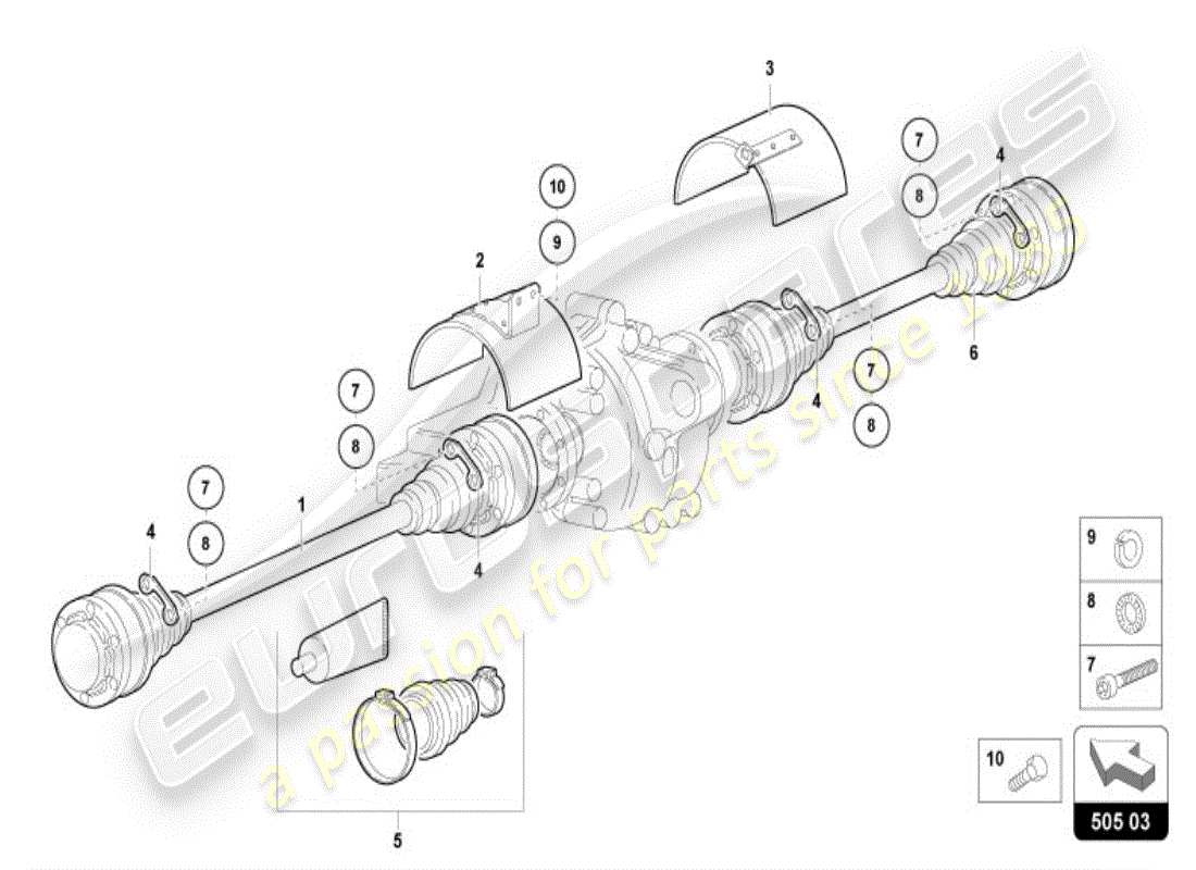 lamborghini diablo vt (1995) achswelle hinten ersatzteildiagramm