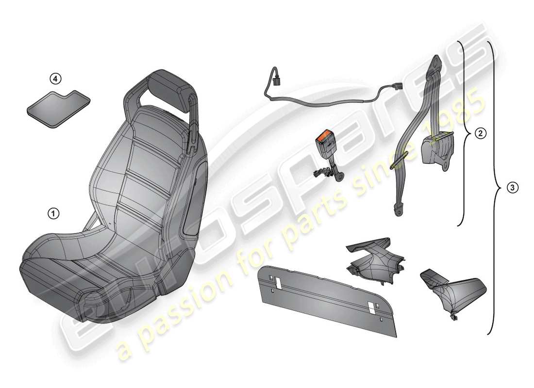 lamborghini superleggera (accessories) nachrüstpaket ersatzteildiagramm