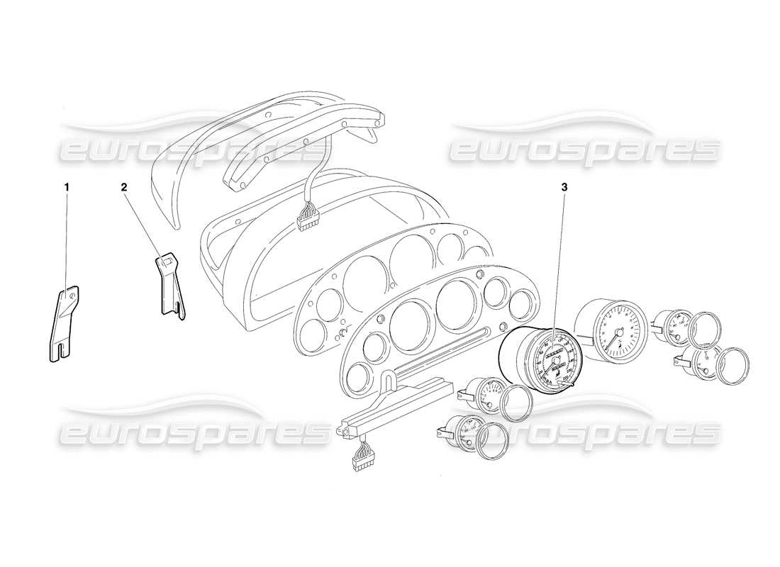 lamborghini diablo se30 (1995) armaturenbrettinstrumente (gültig für rh d. version - januar 1995) teilediagramm