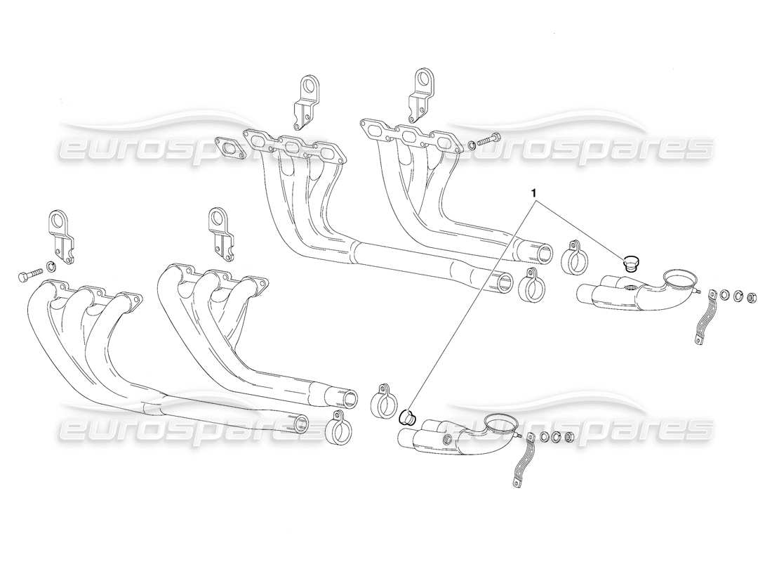 lamborghini diablo (1991) abgassystem (gültig für saudi-arabien-version - oktober 1991) teilediagramm