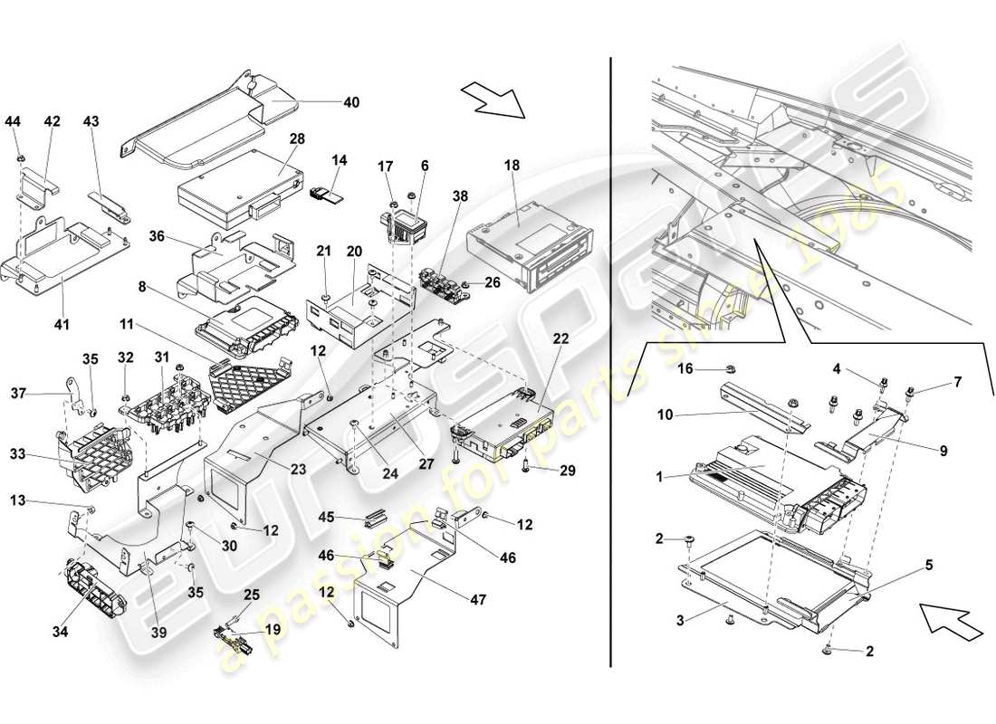 lamborghini lp550-2 spyder (2010) motorsteuergerät teilediagramm