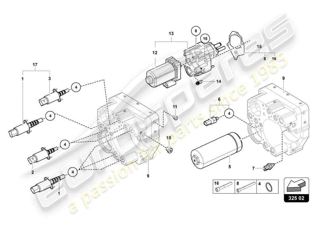 lamborghini ultimae (2022) hydraulik-steuergerät ersatzteildiagramm